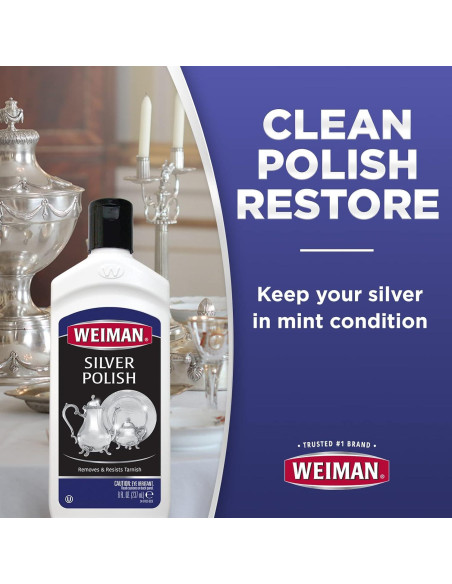Limpiador y Pulidor de Plata Weiman - 236 ml - Libre de Amoníaco