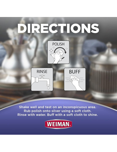 Limpiador y Pulidor de Plata Weiman - 236 ml - Libre de Amoníaco