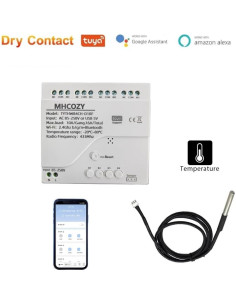 Controlador de Temperatura WiFi Tuya 4 Canales 10A con Sonda 2