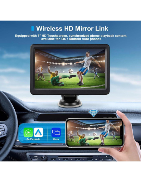 Pantalla Táctil HD 7" Carplay Android Auto Bluetooth