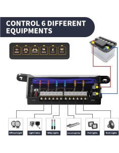 Panel de Interruptores Inalámbrico 6 Gang Somaer 12V-24V 2