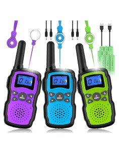 Walkie Talkies WisHouse M8 Recargables para Niños 3 Paquete