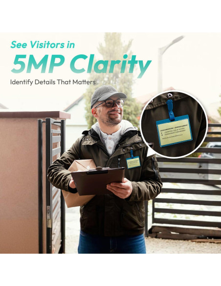 Timbre de Video Inalámbrico BOTSLAB R810 5MP 360 Wi-Fi