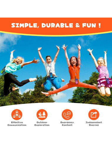 Walkie Talkies WisHouse M8 Recargables para Niños 3 Paquete