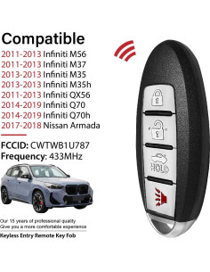 Control Remoto Llave Auto Keylessbest CWTWB1U787 4 Botones 2