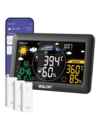 Estación Meteorológica WiFi BALDR con 3 Sensores y Pantalla 7.5"