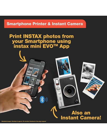Cámara Instantánea Híbrida Fujifilm Instax Mini EVO Negra