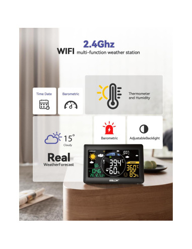 Estación Meteorológica WiFi BALDR con 3 Sensores y Pantalla 7.5"