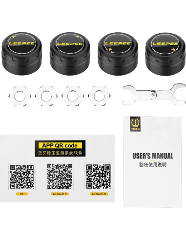 Sistema Monitoreo Neumáticos LEEPEE V101B, 4 Sensores TPMS