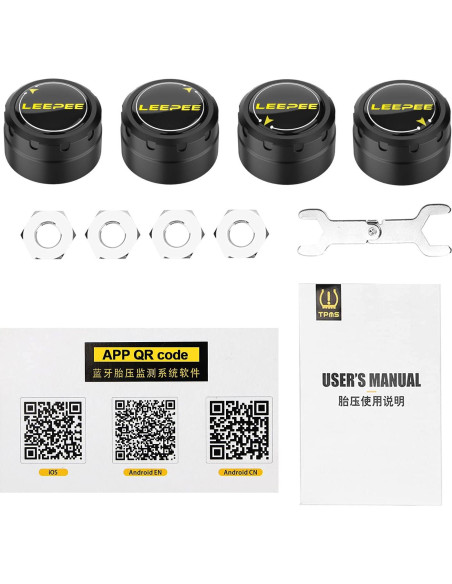 Sistema Monitoreo Neumáticos LEEPEE V101B, 4 Sensores TPMS