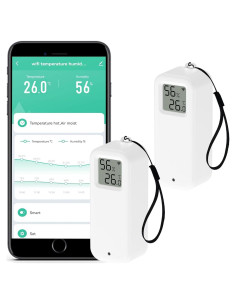 Termómetro e Higrómetro Inteligente WiFi SENCKIT TH13Y 2PCS