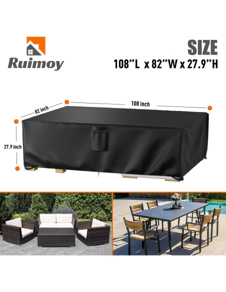 Cubierta de Muebles de Patio Ruimoy 274x208 cm Impermeable