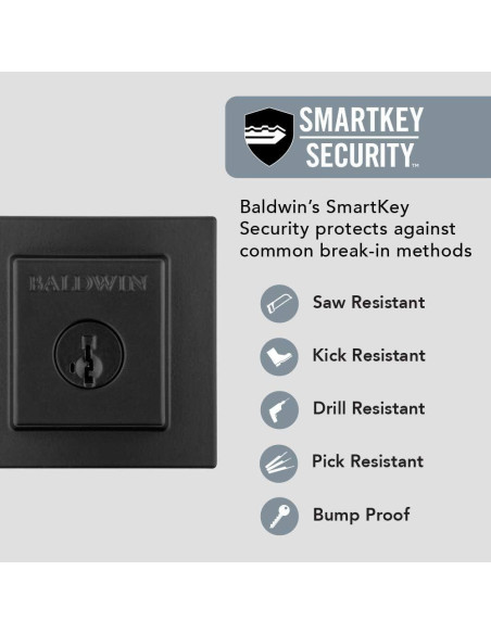 Cerradura Baldwin Spyglass con SmartKey en negro mate