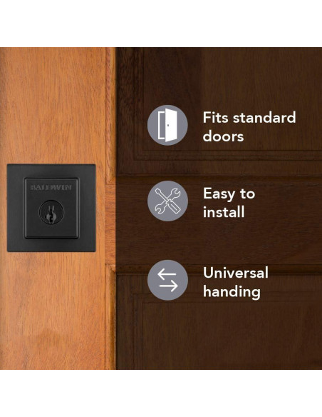 Cerradura Baldwin Spyglass con SmartKey en negro mate