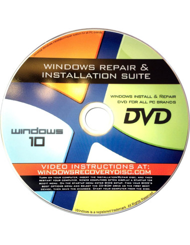 Disco de Recuperación Windows 10 32/64 bits AWRS - Reparación y Reinstalación