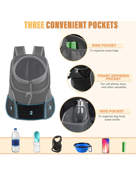 Mochila Transportadora para Perros YUDODO Negra M Ajustable