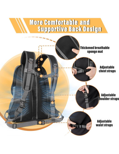 Mochila Transportadora para Perros YUDODO Negra M Ajustable