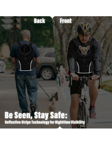 Mochila Transportadora para Perros YUDODO Negra M Ajustable