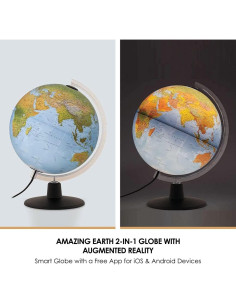 Globo Terráqueo Interactivo Waypoint 10 cm con Luz 2