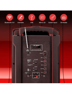 Altavoz PA Pyle PHPWA8TB.5 280W 8" Bluetooth con micrófonos 2