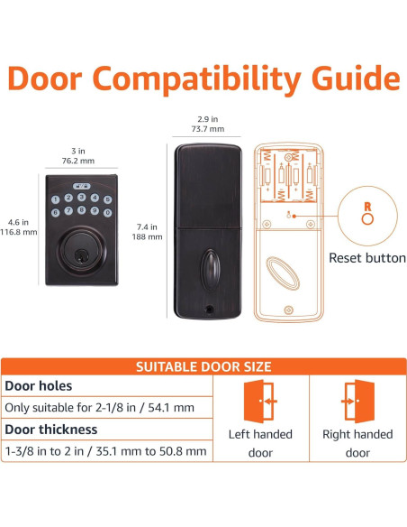 Cerradura Electrónica Amazon Basics PL1S3910 Teclado Táctil