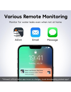 Detector de Fugas de Agua WiFi Winees S1 Lite, Alarma 100dB 2