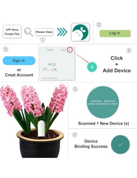 Medidor de Humedad 4 en 1 Sinbeda para Plantas - Bluetooth