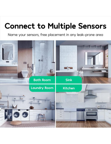 Detector de Fugas de Agua WiFi Winees S1 Lite, Alarma 100dB