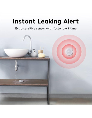 Detector de Fugas de Agua WiFi Winees S1 Lite, Alarma 100dB