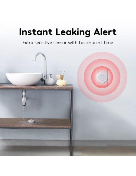 Detector de Fugas de Agua WiFi Winees S1 Lite, Alarma 100dB