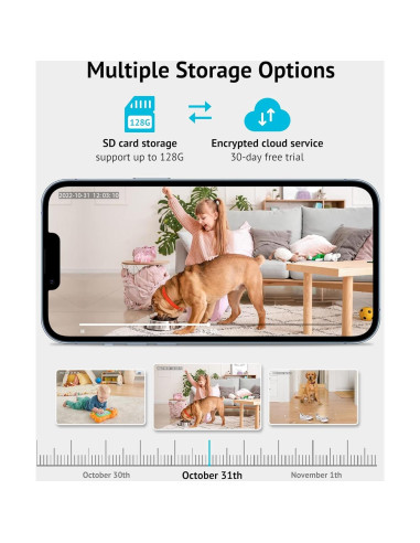 Cámara de Seguridad LaView 1080P 2 Paquete con WiFi
