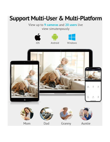 Cámara de Seguridad LaView 1080P 2 Paquete con WiFi
