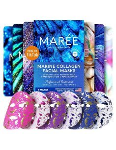 Mascarilla Facial Colágeno MAREE 6 Unidades Hidratantes