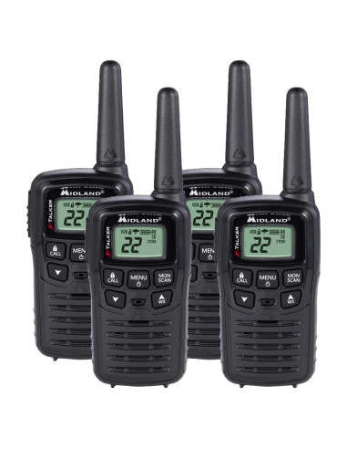 Walkie Talkie Midland T10 - 22 Canales FRS - Paquete de 4