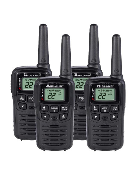 Walkie Talkie Midland T10 - 22 Canales FRS - Paquete de 4