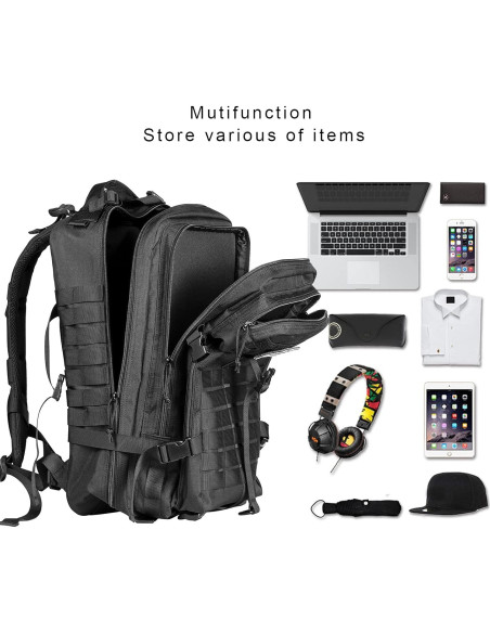 Mochila Táctica Himal Outdoors 40L Molle Negra