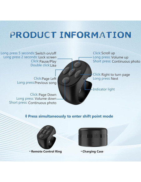 Control Remoto Bluetooth Inalámbrico YKQ01 para Smartphone - Blanco