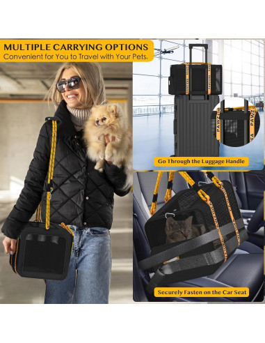 Transportín para Gatos PAWZIDEA Rodante 45x28x28cm Negro