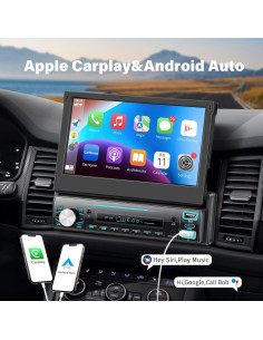 Radio de Coche LSLYA 1 Din 7" Carplay Android Auto Bluetooth 2