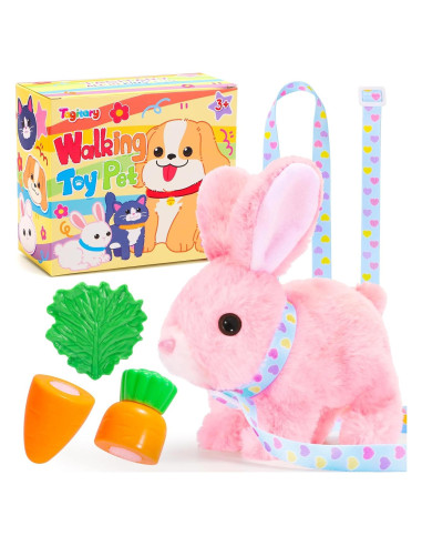 Conejo de Peluche Tagitary Interactivo Rosa 16x14x8cm