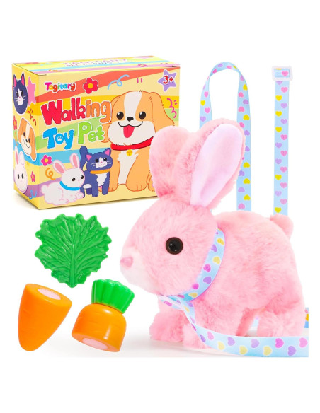 Conejo de Peluche Tagitary Interactivo Rosa 16x14x8cm