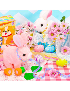 Conejo de Peluche Tagitary Interactivo Rosa 16x14x8cm 2