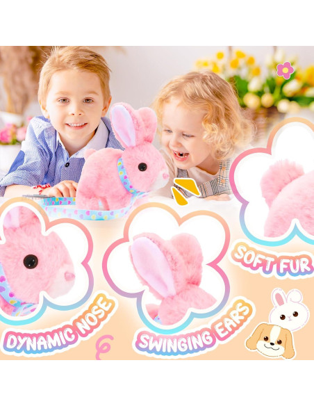 Conejo de Peluche Tagitary Interactivo Rosa 16x14x8cm