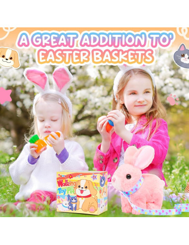 Conejo de Peluche Tagitary Interactivo Rosa 16x14x8cm