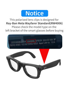 Clip Polarizado HiBloks para Ray-Ban Meta Wayfarer 50-22 2