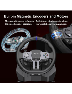 Volante de Carreras PXN V9 Gen2 con 3 Pedales y Soporte APP 2