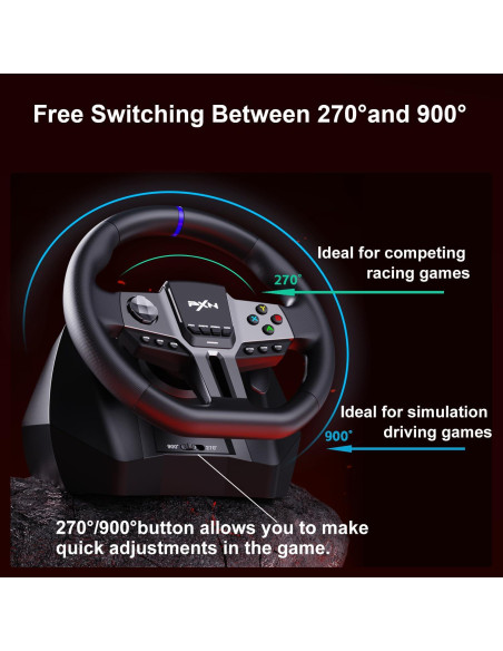 Volante de Carreras PXN V9 Gen2 con 3 Pedales y Soporte APP