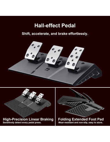 Volante de Carreras PXN V9 Gen2 con 3 Pedales y Soporte APP