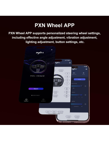 Volante de Carreras PXN V9 Gen2 con 3 Pedales y Soporte APP