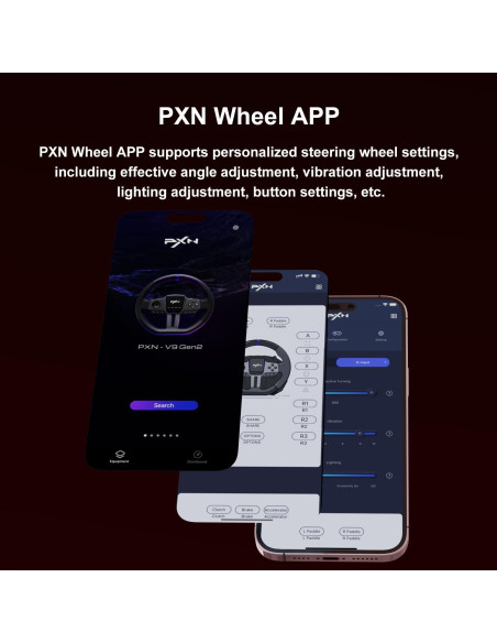 Volante de Carreras PXN V9 Gen2 con 3 Pedales y Soporte APP